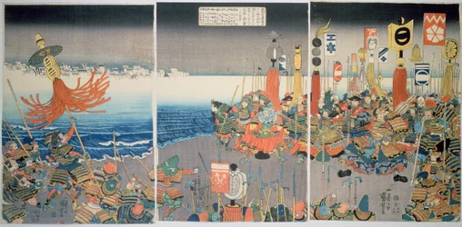 Die Ashikaga-Flotte segelt zum Angriff auf Nitta, ca. 1840